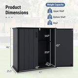 All-Weather Storage Box with Floor and Removable Shelf for Patio and Lawn