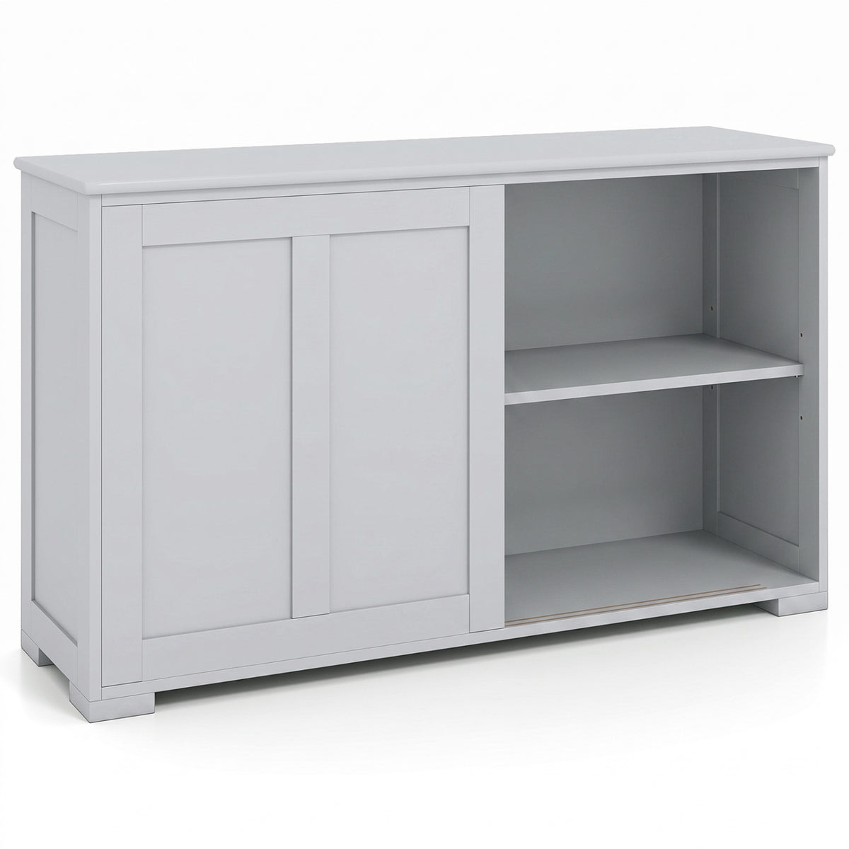 Kitchen Storage Cabinet with Wood Sliding Door