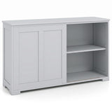 Kitchen Storage Cabinet with Wood Sliding Door