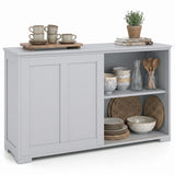Kitchen Storage Cabinet with Wood Sliding Door