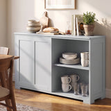 Kitchen Storage Cabinet with Wood Sliding Door