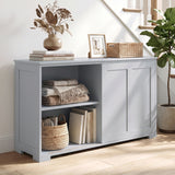 Kitchen Storage Cabinet with Wood Sliding Door