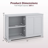 Kitchen Storage Cabinet with Wood Sliding Door