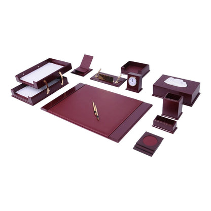 MOOG Prestige Wood Desk Set - Burgundy-  12PCS