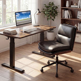 Armless Office Chair with Curved Backrest and Padded Seat