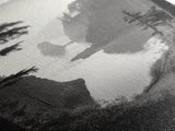 Forest Cliffs, Ocean Pathway, Misty Coast, Woodland Escape, Framed Canvas Print, Cabin Wall Art, Nature Trail Aesthetic, Autumn Mood Art
