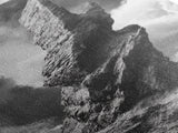 Abstract Rock Tower, Nature Photography, Stormy Sky, Canvas Print, Rustic Decor, Earthy Wall Art, Living Room Art, Moody Landscape Print
