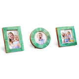Baby Picture Frames Bone Inlay Collection in Green, Set of 3