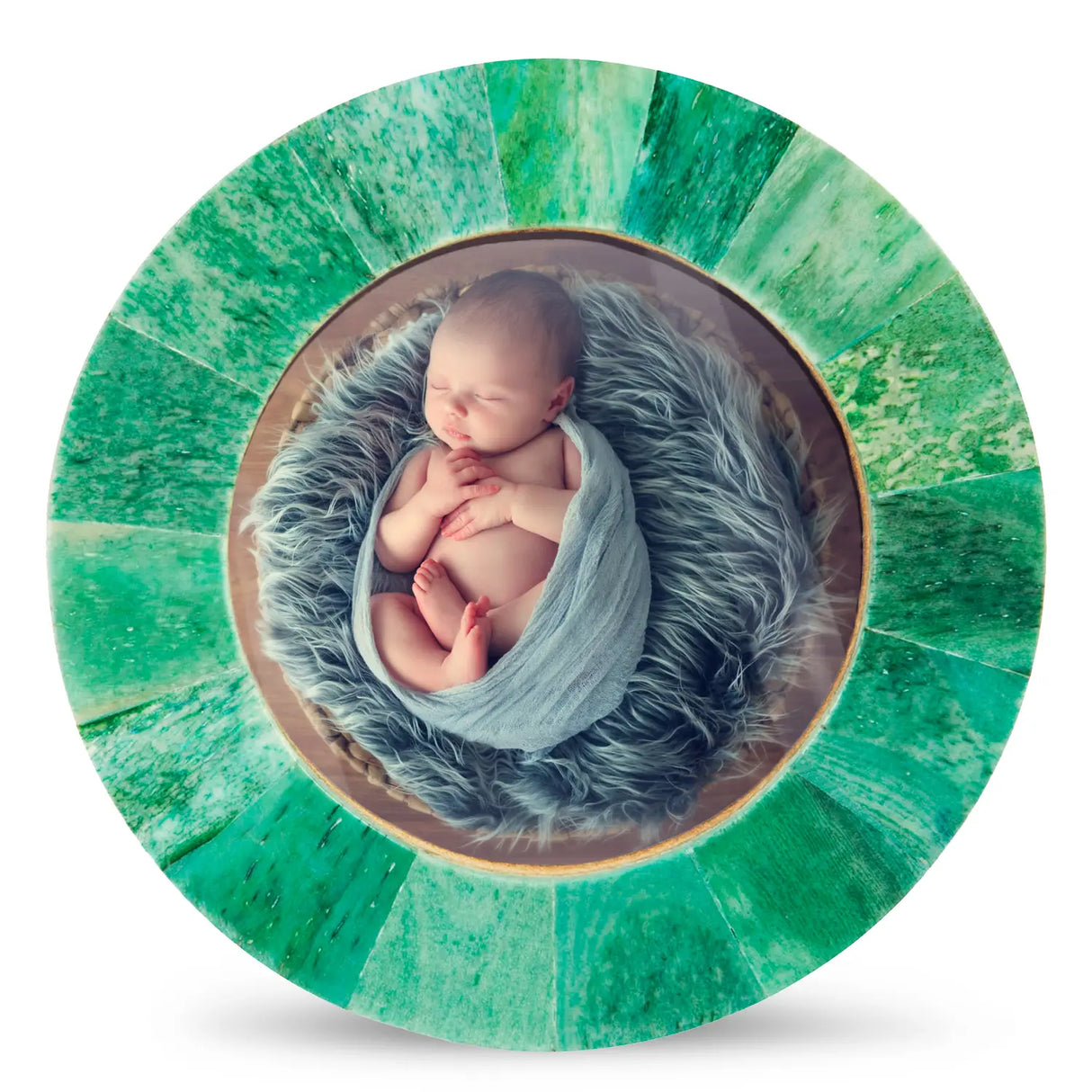 Baby Picture Frames Bone Inlay Collection in Green, Set of 3