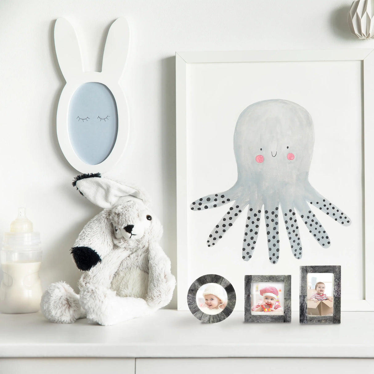 Baby Picture Frames Bone Inlay Collection in Grey, Set of 3