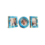 Baby Picture Frames Bone Inlay Collection in Turquoise, Set of 3
