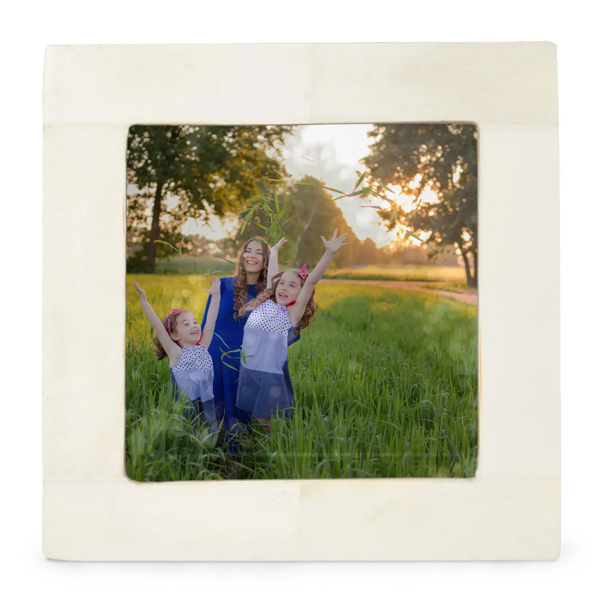 Baby Picture Frames Bone Inlay Collection in White, Set of 3