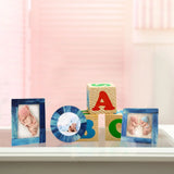 Baby Picture Frames Bone Inlay Collection in Blue, Set of 3