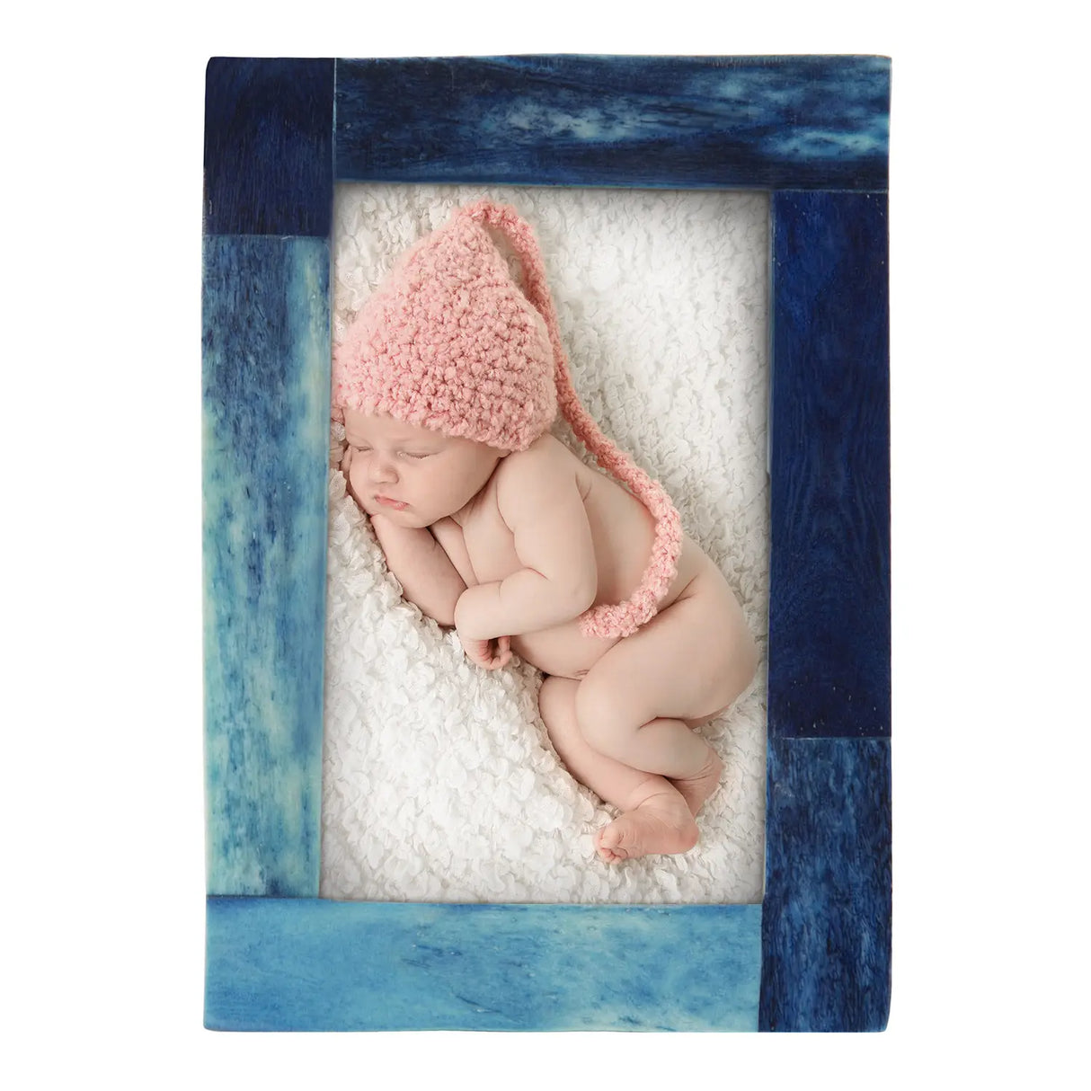 Baby Picture Frames Bone Inlay Collection in Blue, Set of 3