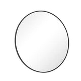 Round 30-inch Circular Bathroom Wall Mirror with Black Frame