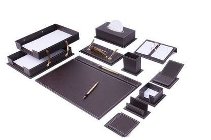 MOOG Luxury Desk Set- 14 Accessories -Burgundy- 14 PCS