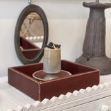 Monedas | Cedar Wood + Leather Valet Tray