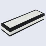 Mono Court Pattern Decorative Storage Box, Resin Inlay in 7 Sizes, Black-White