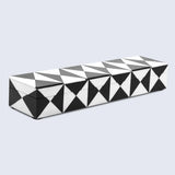 Triangle Pattern Decorative Storage Box, Resin Inlay in 7 Sizes, Black & White
