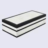 Mono Court Pattern Decorative Storage Box, Resin Inlay in 7 Sizes, Black-White