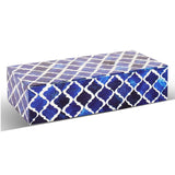 Moroccan Blue & White Resin & Bone Inlay Decorative Storage Box — (7 Sizes)