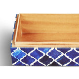 Moroccan Blue & White Resin & Bone Inlay Decorative Storage Box — (7 Sizes)