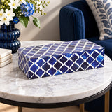 Moroccan Blue & White Resin & Bone Inlay Decorative Storage Box — (7 Sizes)