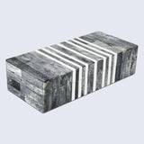 Patisserie Cafe Pattern Decorative Storage Box, Bone & Resin Inlay in 7 Sizes, Grey