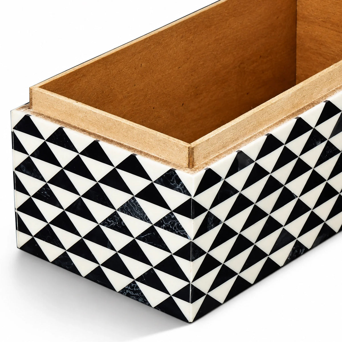 Marquet Prism Black White Resin Inlay Storage Box, 8 Sizes