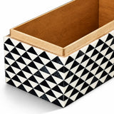 Marquet Prism Black White Resin Inlay Storage Box, 8 Sizes
