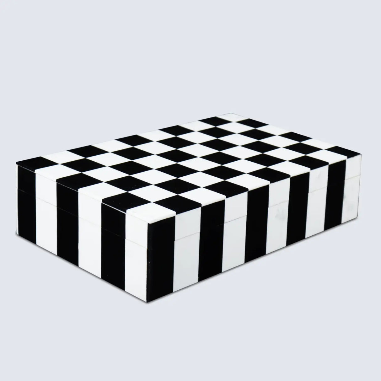Decorative Storage Box Puzzle Check Resin Inlay in 7 Sizes