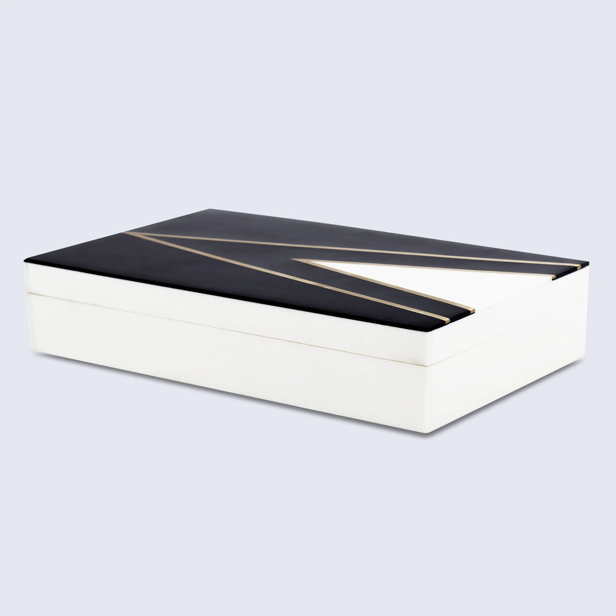Kept Dapper Gent Pattern Decorative Storage Box, Resin Inlay in 7 Sizes, Black & White