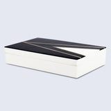 Kept Dapper Gent Pattern Decorative Storage Box, Resin Inlay in 7 Sizes, Black & White