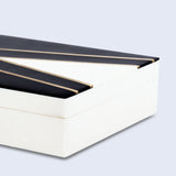 Kept Dapper Gent Pattern Decorative Storage Box, Resin Inlay in 7 Sizes, Black & White