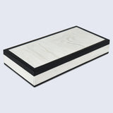 Mono Court Pattern Decorative Storage Box, Resin Inlay in 7 Sizes, Black-White