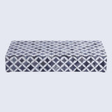 Star Pattern Decorative Storage Box, Bone & Resin Inlay in 7 Sizes, Grey
