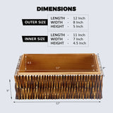 Decorative Storage Box Mekong Lotus Bone Inlay & Brass in 2 Sizes