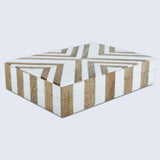 Marquet Chevron Resin & Wood Inlay Storage Box - 8 Sizes