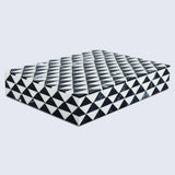 Marquet Prism Black White Resin Inlay Storage Box, 8 Sizes