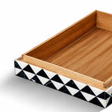 Marquet Prism Black White Resin Inlay Storage Box, 8 Sizes