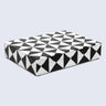 Triangle Pattern Decorative Storage Box, Resin Inlay in 7 Sizes, Black & White
