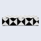 Triangle Pattern Decorative Storage Box, Resin Inlay in 7 Sizes, Black & White