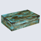 Decorative Storage Box, Bone Inlay in 7 Sizes, Verdigris