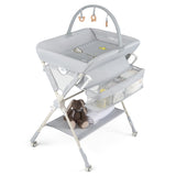 Baby Changing Table Foldable Diaper Changing Station with Storage Bag and Shelf