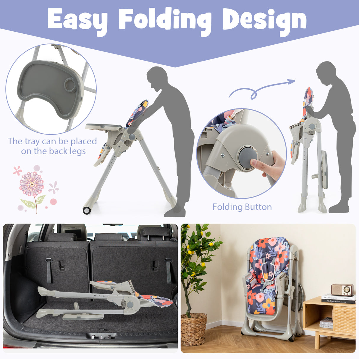 3-In-1 Convertible Baby High Chair for Toddlers