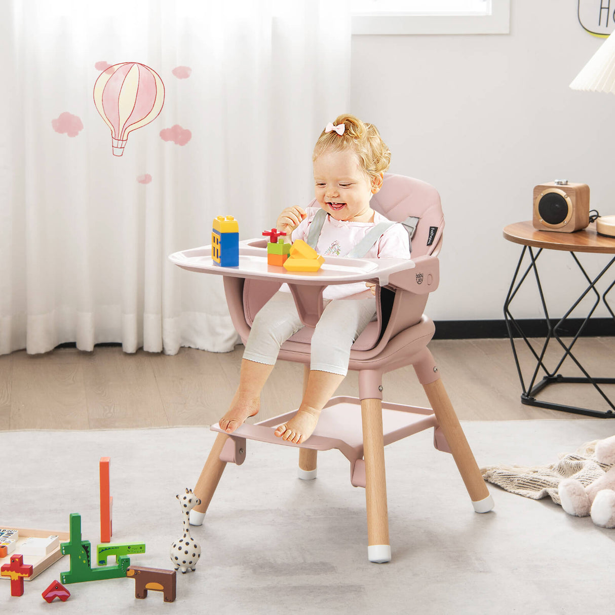 6-in-1 Baby High Chair with Removable Dishwasher and Safe Tray