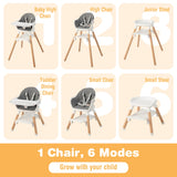 6-in-1 Baby High Chair with Removable Dishwasher and Safe Tray