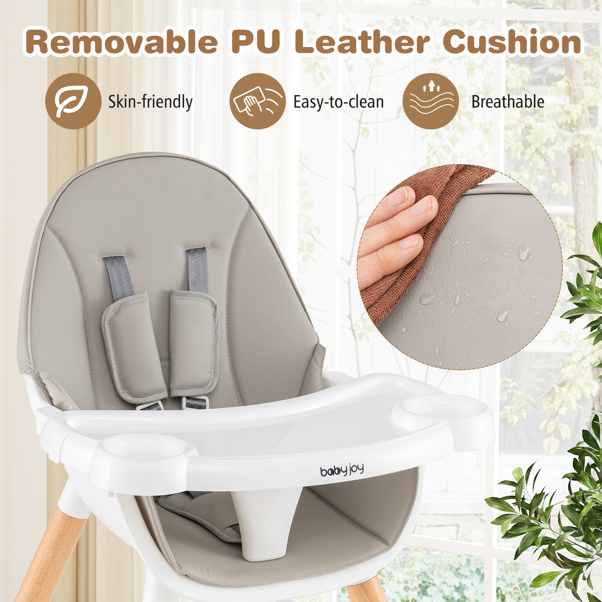 5-in-1 Baby Wooden Convertible High Chair