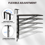 31.5 Inch Large Metal Folding Bar Table with 5-Position Adjustable Height