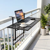 31.5 Inch Large Metal Folding Bar Table with 5-Position Adjustable Height